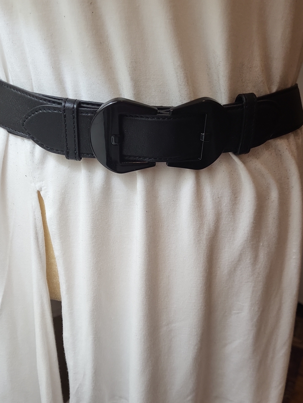 Worthington Black DOUBLE BUCKLE PANTS Waist Belt, SIZE M